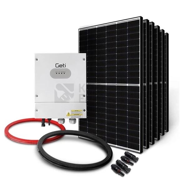 Obrázek produktu Sada pro fotovoltaický ohřev vody GETI GWH01 2490W 6x panel Ja Solar JAM54S30 415W/GR černý rám 0