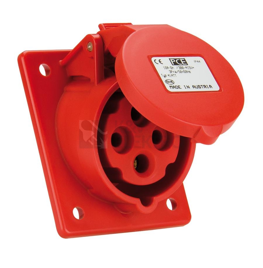 Obrázek produktu Zásuvka vestavná PCE 414-6TT 16A/4P/400V IP44 0