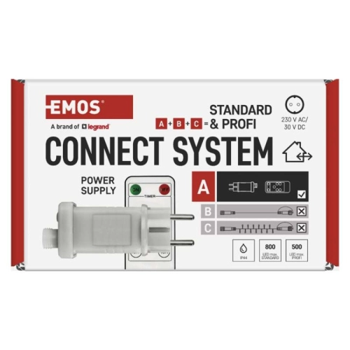 Napájecí zdroj EMOS Connecting D1ZW02 ZY2300R pro spojovací LED vánoční řetěz s dálkovým ovladačem bez kabelu (obrázek 4)