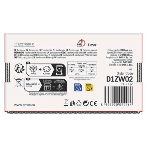 Napájecí zdroj EMOS Connecting D1ZW02 ZY2300R pro spojovací LED vánoční řetěz s dálkovým ovladačem bez kabelu (obrázek 5)