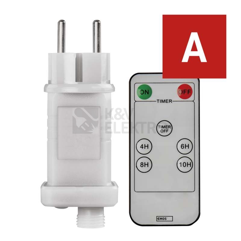 Obrázek produktu Napájecí zdroj EMOS Connecting D1ZW02 ZY2300R pro spojovací LED vánoční řetěz s dálkovým ovladačem bez kabelu 9