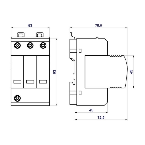 Svodič přepětí SPD typ 1+2 PIVM12,5-275/3+0 Vseries