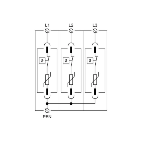 Svodič přepětí SPD typ 1+2 PIVM12,5-275/3+0 Vseries (obrázek 3)