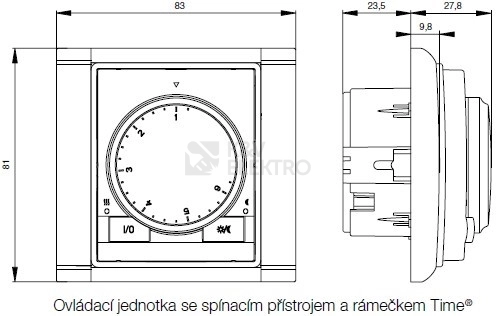 Obrázek produktu ABB Element,Time termostat bílá/ledová bílá otočný 3292E-A10101 01 1