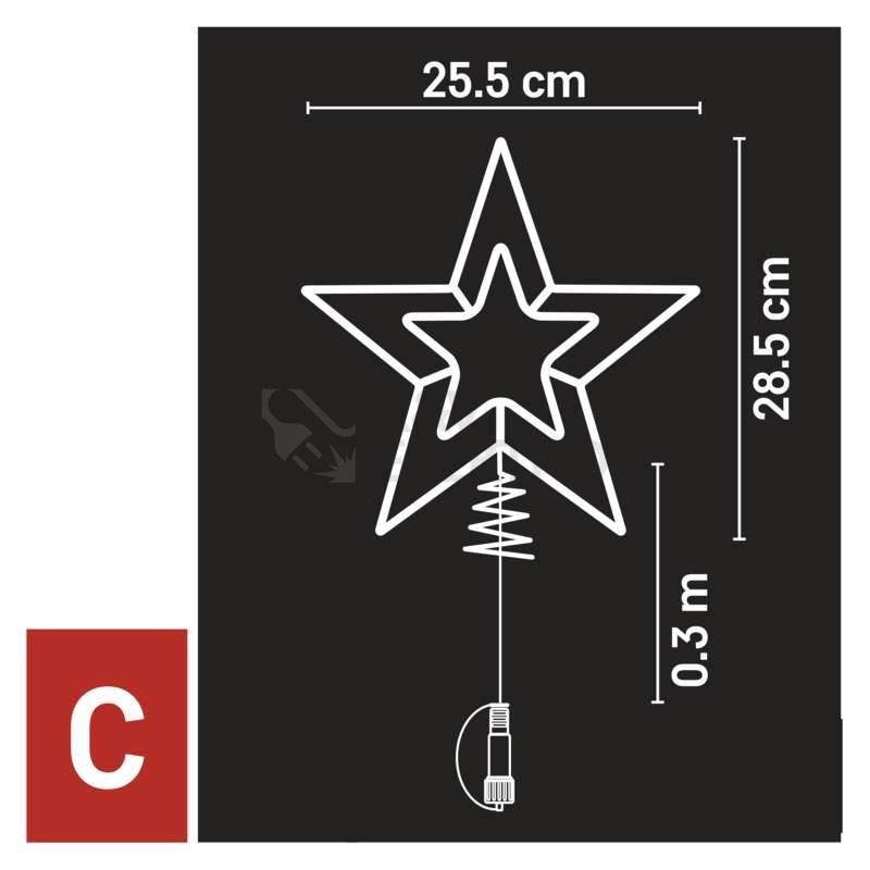 Obrázek produktu  Vánoční osvětlení LED hvězda EMOS Connecting D1ZW01 bez napájecího zdroje ZY2379 28cm teplá bílá 4