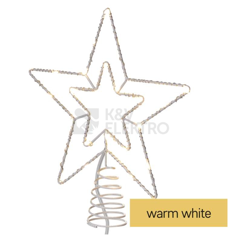 Obrázek produktu  Vánoční osvětlení LED hvězda EMOS Connecting D1ZW01 bez napájecího zdroje ZY2379 28cm teplá bílá 7