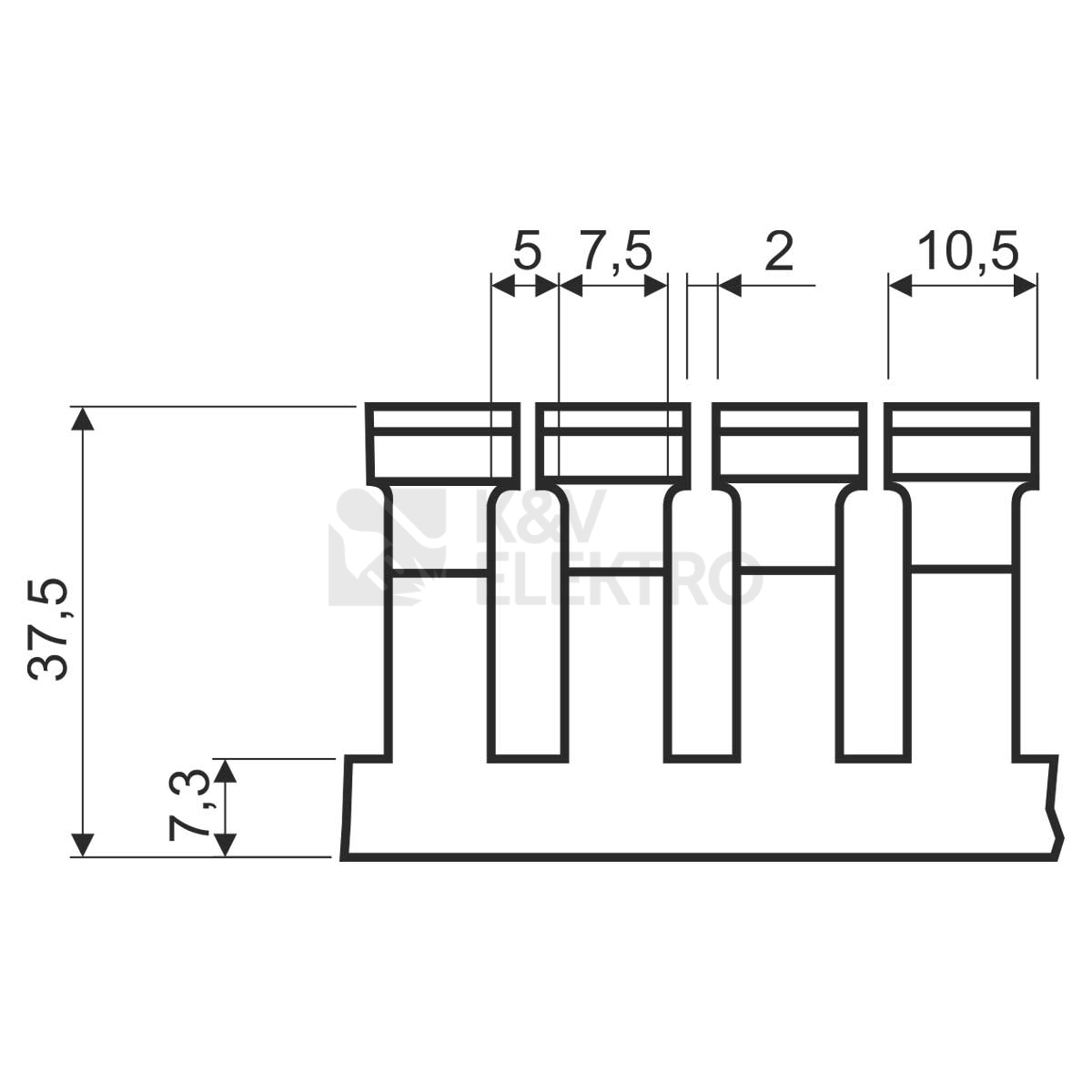 Obrázek produktu Rozvaděčový kanál RK 37,5X37,5 HF LD 2m 1
