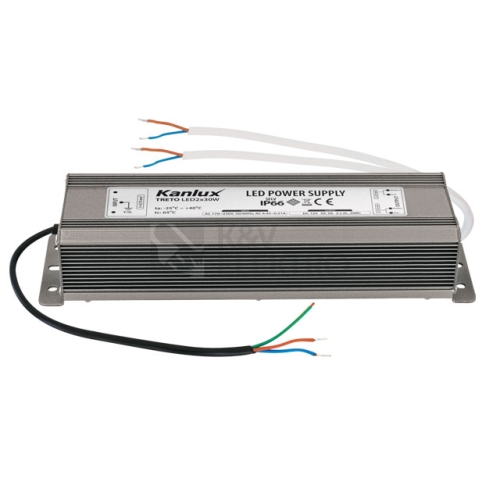 Transformátor elektronický Kanlux TRETO LED 2x30W (60W) 230/12VDC 07801
