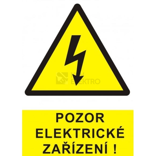  Výstražná značka Pozor elektrické zařízení STRO.M 0101 A6 samolepící folie