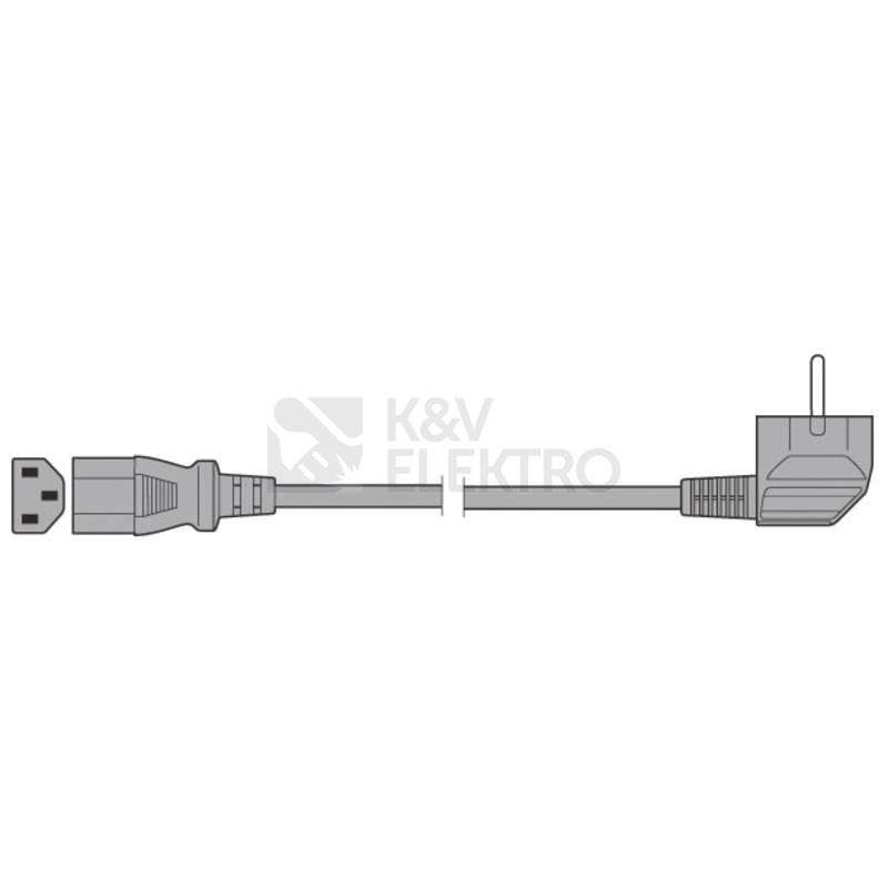 Obrázek produktu  Kabel napájecí k PC 1,5m EMOS S11370 3x0,75 černá úhlová vidlice / konektor IEC320 rovný 1
