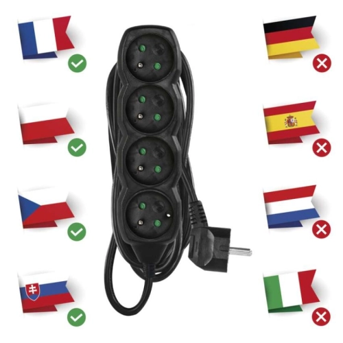Prodlužovací kabel EMOS 5m/4zásuvky černá PC0415 1902240500 (obrázek 3)