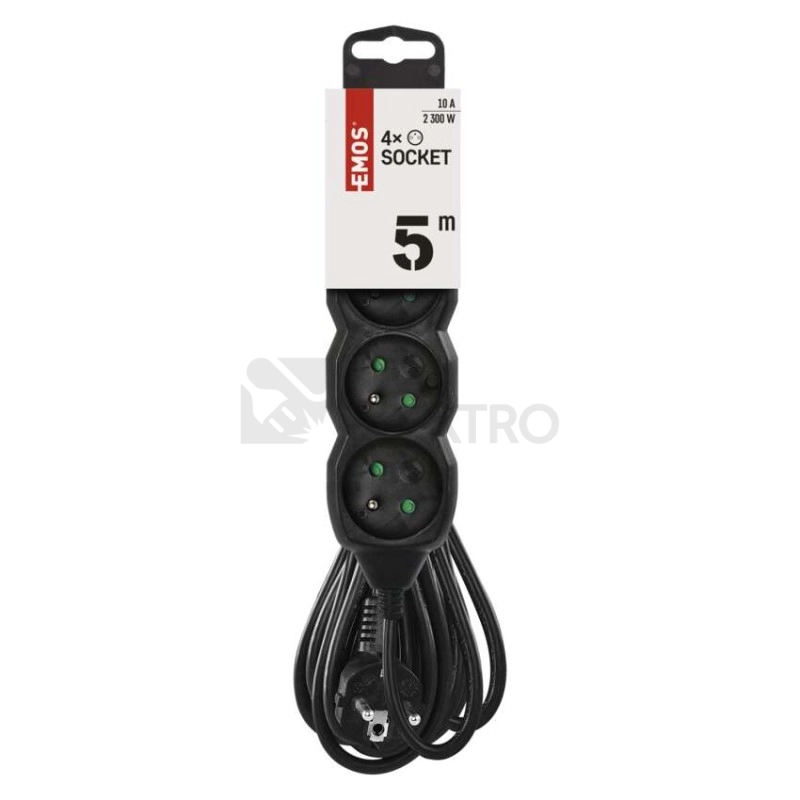 Obrázek produktu Prodlužovací kabel EMOS 5m/4zásuvky černá PC0415 1902240500 1