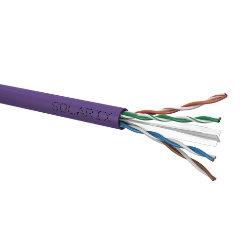 UTP kabel Solarix SXKD-6-UTP-LSOH fialový metráž