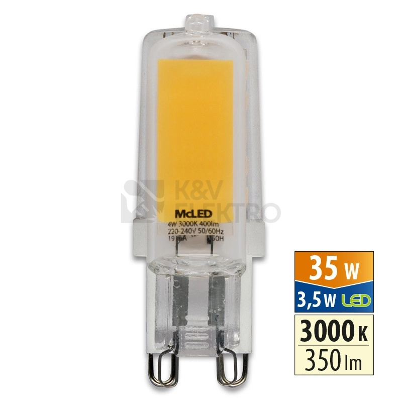 Obrázek produktu LED žárovka G9 McLED 4W (40W) teplá bílá (3000K) ML-326.004.92.0 0
