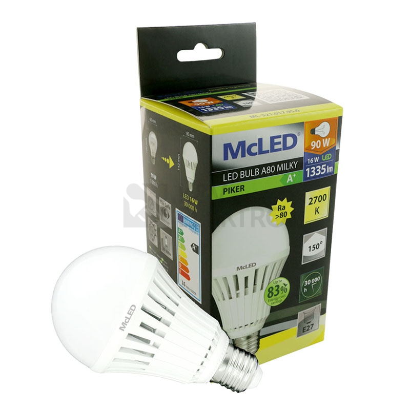 Obrázek produktu  LED žárovka E27 McLED 16W (90W) teplá bílá (2700K) ML-321.017.95.0 1