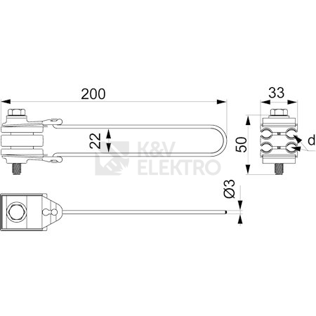 Obrázek produktu  Kotevní svorka nadzemního vedení Ensto SO158.1 4x16-35mm2 1