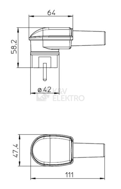 Obrázek produktu  Vidlice gumová úhlová IP44 Kopp 1782.1600.9 230V/16A černá 3
