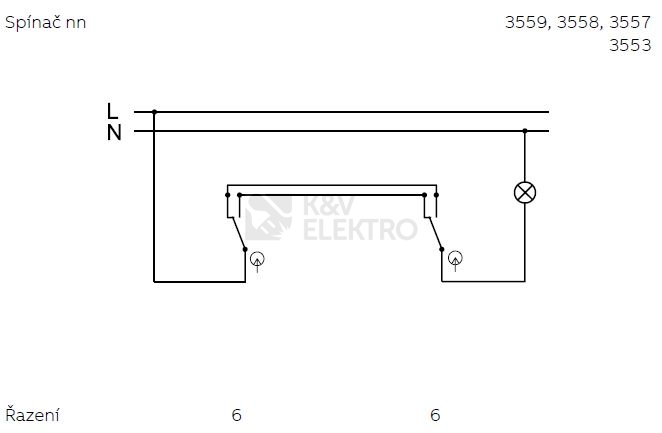 Obrázek produktu ABB Swing (L) vypínač č.6 IP44 jasně bílá 3557G-A06940 B1 1