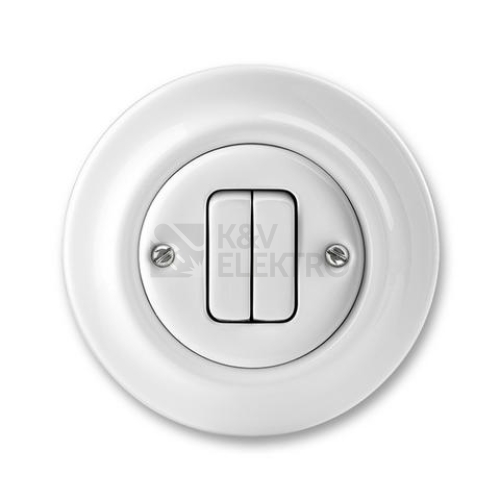 ABB Decento vypínač č.6+6 dvojitý bílá 3559K-C52345 porcelán