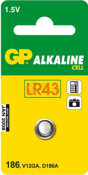 Obrázek produktu  Baterie GP 186 knoflíková LR43 0