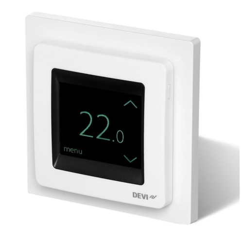 Levně Pokojový termostat DEVIreg Touch 140F1064 s rámečkem bílá