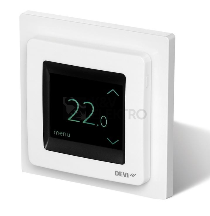 Obrázek produktu Pokojový termostat DEVIreg Touch 140F1064 s rámečkem bílá 0