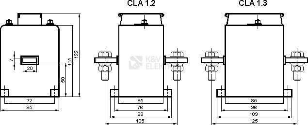 Obrázek produktu Měřící transformátor CLA 1.2 100/5A 5VA 0,5S 120% cejchované 1