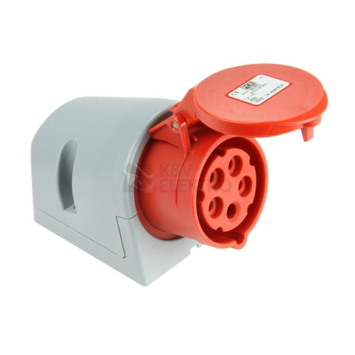 Zásuvka nástěnná PCE 125-6TT 32A/5P/400V IP44