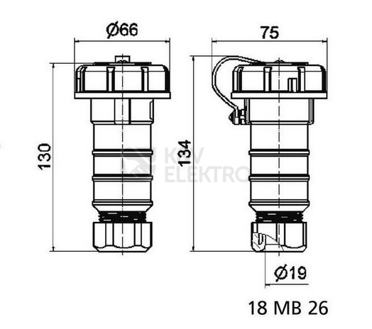 Obrázek produktu SPOJKA SCHUKO 16A/3p 230V IP68 746 1