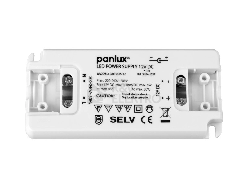 Obrázek produktu Napájecí zdroj Panlux DRT006/12 6W 12VDC 1