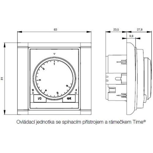 ABB Time, Time Arbo termostat otočný 3292E-A10101 33 šampaňská