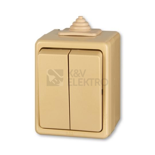 ABB Praktik vypínač č.6+6 dvojitý IP44 béžová 3553-52929 D