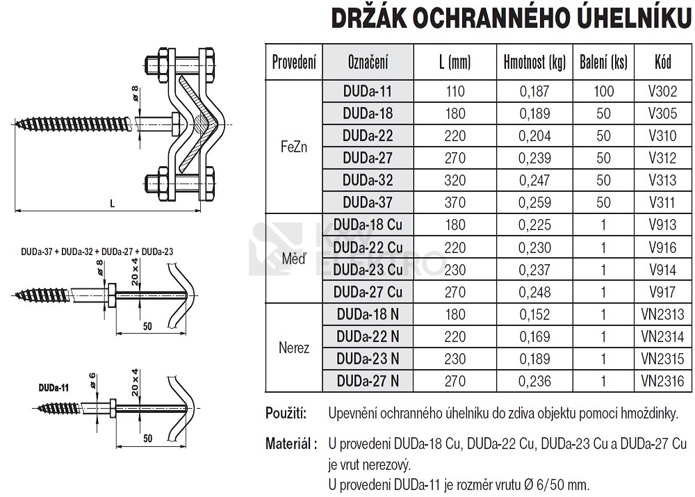 Obrázek produktu Držák ochranného úhelníku do dřeva DUDa-32 TREMIS V313 1