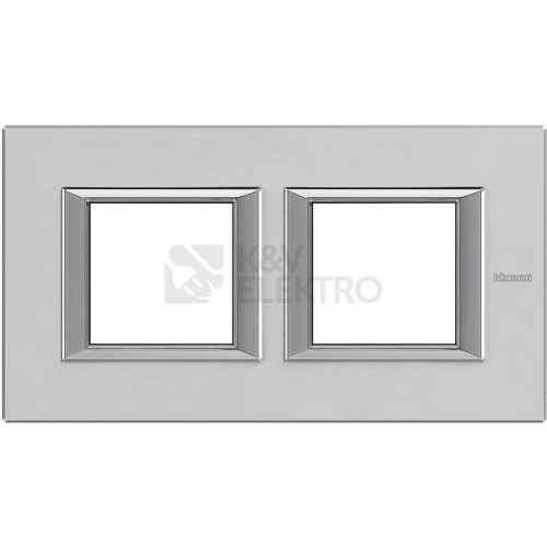 Bticino Axolute rámeček vodorovný 2+2moduly broušený hliník HA4802M2HXC