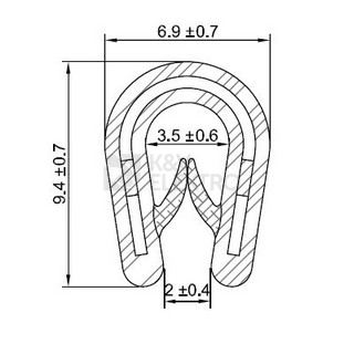 Obrázek produktu OCHRANNA LISTA 2MM SVITEK 10M CERNA 1
