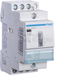 Obrázek produktu Instalační stykač hager ERC325S 25A 3S tichý 0