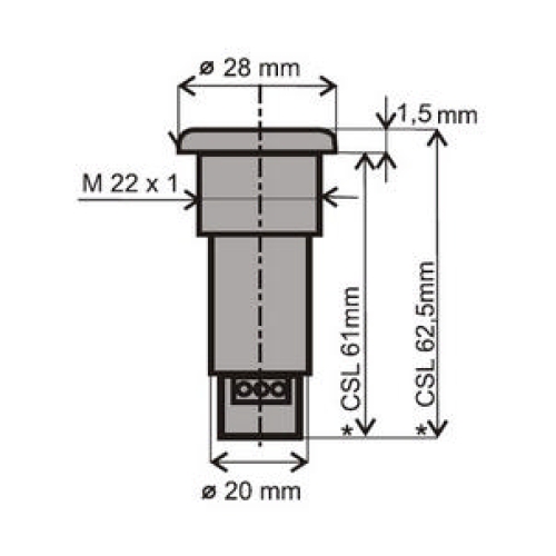 Kontrolka zelená/rudá blikající ELECO CSL-99 G/RF P60 230VAC