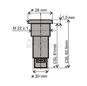 Obrázek produktu Kontrolka zelená/rudá blikající ELECO CSL-99 G/RF P60 230VAC 1