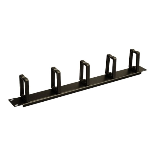 Vyvazovací panel jednostranný 1U 19" plastová oka 30x55mm Solarix VP-05-1-PO-B