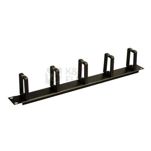 Vyvazovací panel jednostranný 1U 19" plastová oka 30x55mm Solarix VP-05-1-PO-B