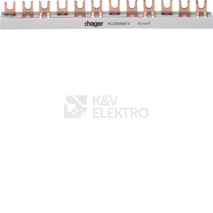 Obrázek produktu  Propojovací lišta 3F 10mm2 Hager KDN363B 1metr 0
