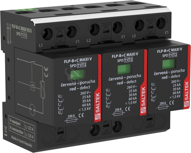 Obrázek produktu Svodič přepětí FLP-B+C MAXI VS/3 (TN-C) 0