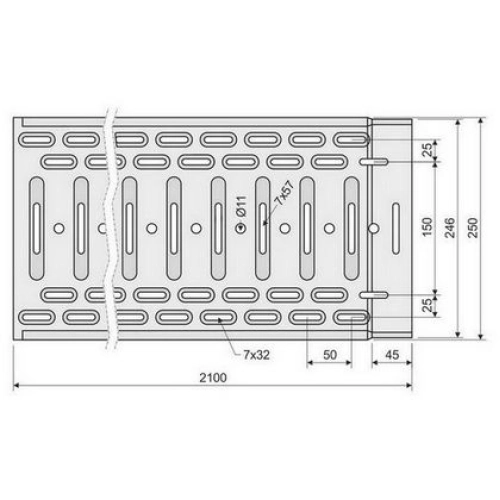 Kabelový žlab s integrovanou spojkou KOPOS Mars NKZI 50X250X0,70 S (2m) (obrázek 4)