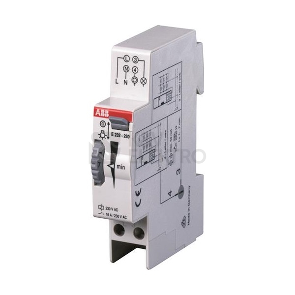 Obrázek produktu Spínač schodišťový ABB E232E-230N elektronický 0,5-20min 0