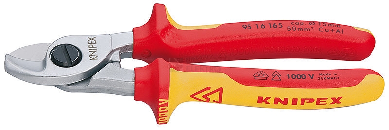 Obrázek produktu Kabelové nůžky Knipex 95 16 165 do VDE 1000V 165mm do průměru 15mm nebo 50mm2 0