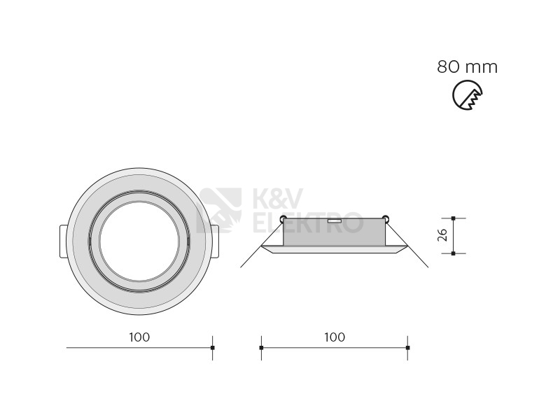 Obrázek produktu  Podhledové svítidlo Panlux VPD-R50/B bílá 1