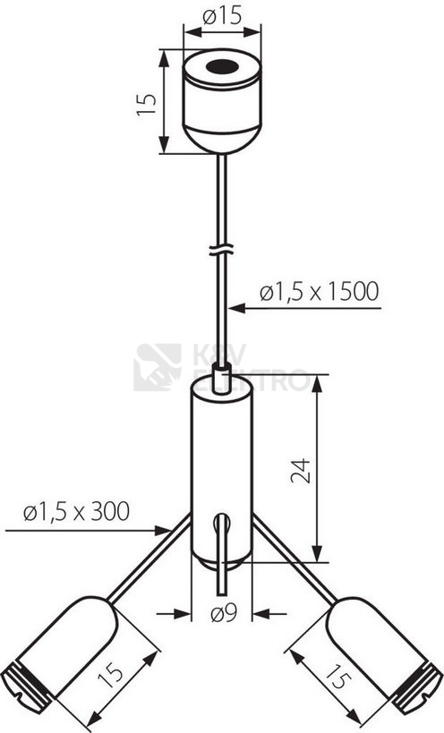 Obrázek produktu Ocelové lanko pro zavěšení svítidel Kanlux ROPE-NT 150 07870 1