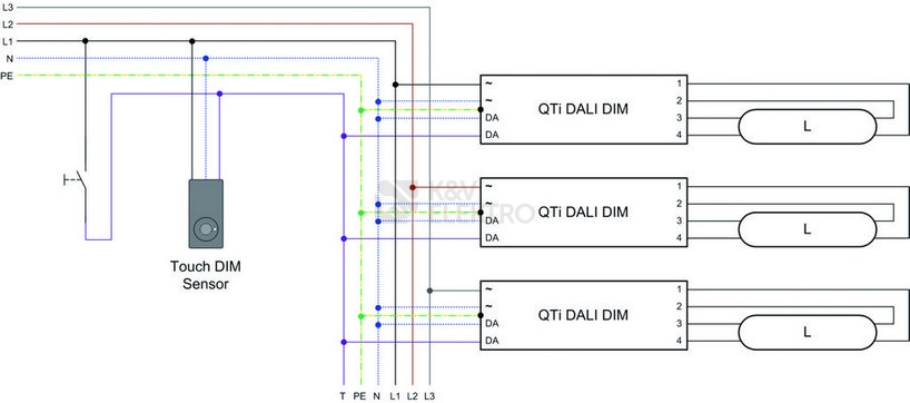 Obrázek produktu Elektronický předřadník OSRAM QTI DALI-T/E 2X18-42/220-240DIM 2
