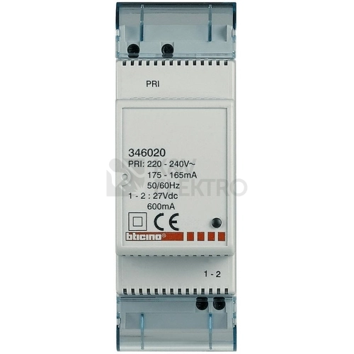 Napájecí zdroj Bticino 346020 0,6A 2DIN 230VAC/27VDC