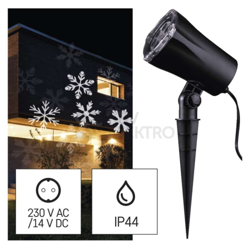 Vánoční osvětlení EMOS DCPC04 ZY2373 LED dekorativní projektor vločky